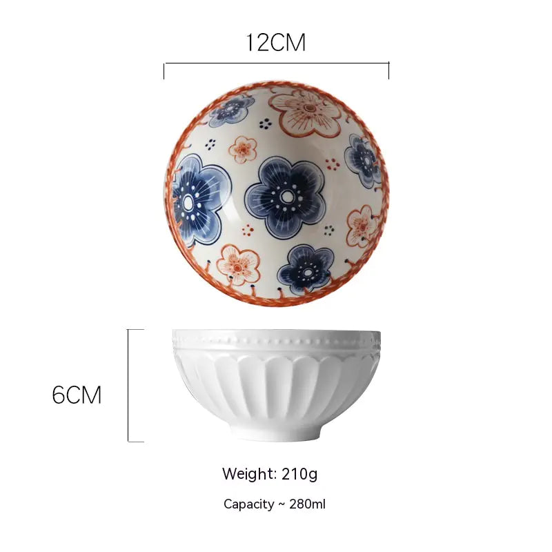Vine Flower Ceramic Bowl