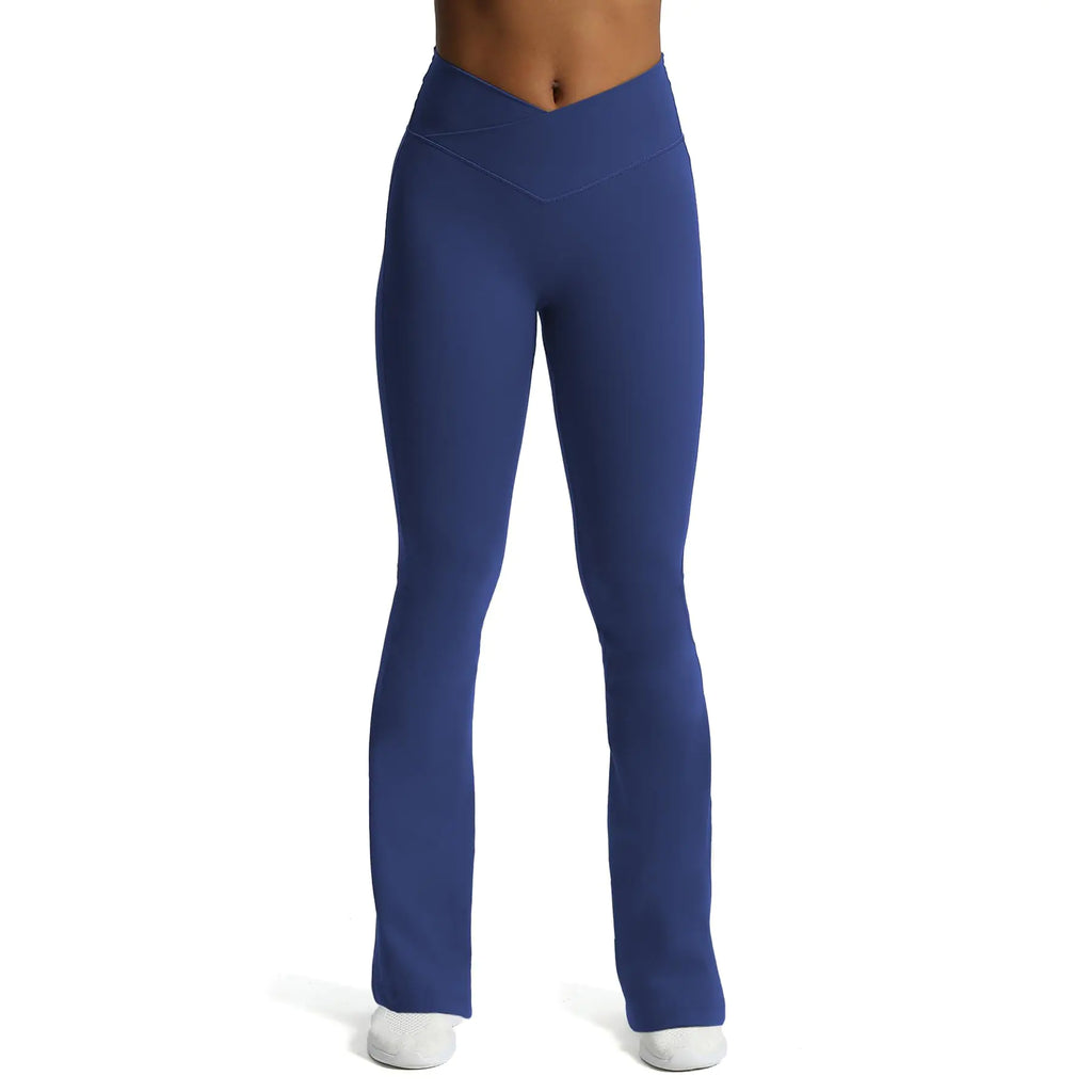 Flared Cross waist Yoga Pants 29" (Bellwether Blue Large)