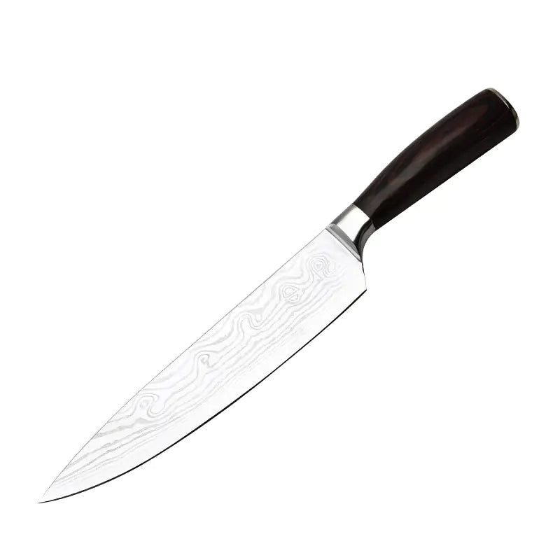 Damascus Pattern Chef Knife for Western Cuisine