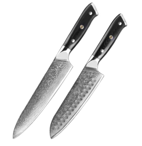 Elegance Nero 7-Piece Damascus Knife Set (One Set)