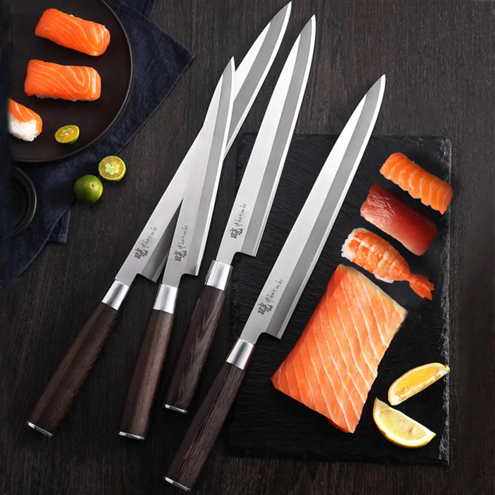 Stainless Steel Chef Knife Set with Wooden Handle