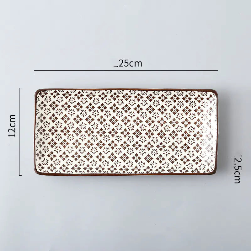 Nordic Japanese Underglaze Ceramic Small Fish Plate