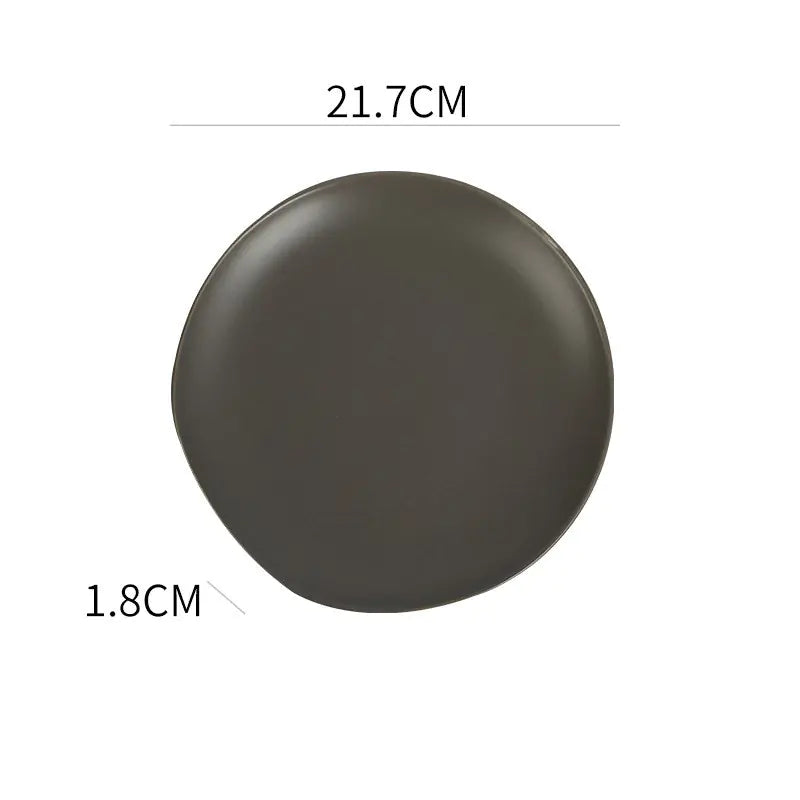 Matte Ceramic Plate Set for Salad and Steak
