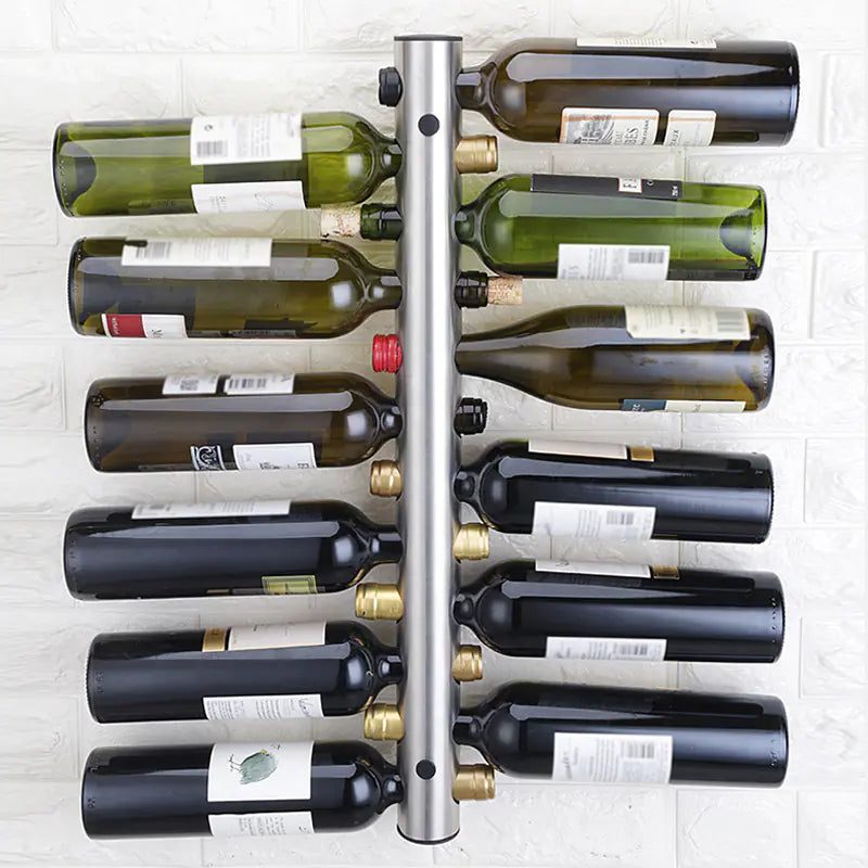 Wall-Mounted Stainless Steel Wine Rack