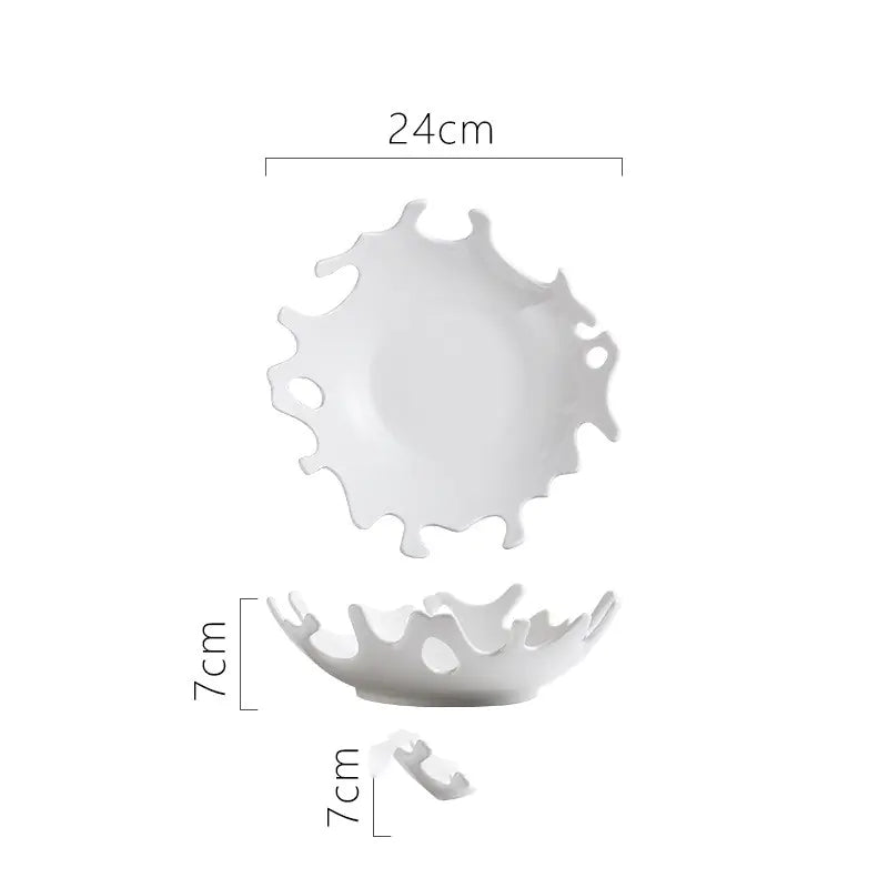 Pure White Ceramic Dessert Plate for Home