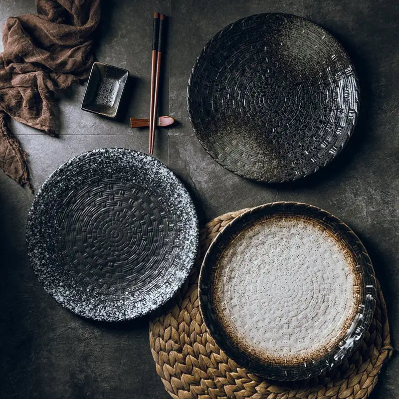 10-Inch Round Ceramic Dish Plate for Japanese Cuisine