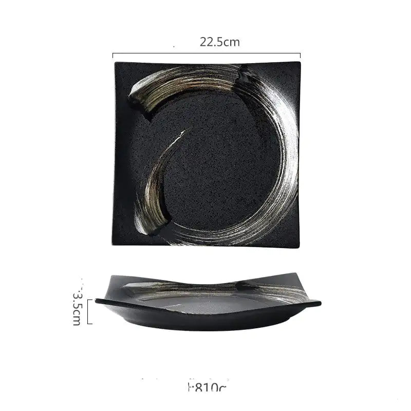 Square Ceramic Sushi and Dessert Plate