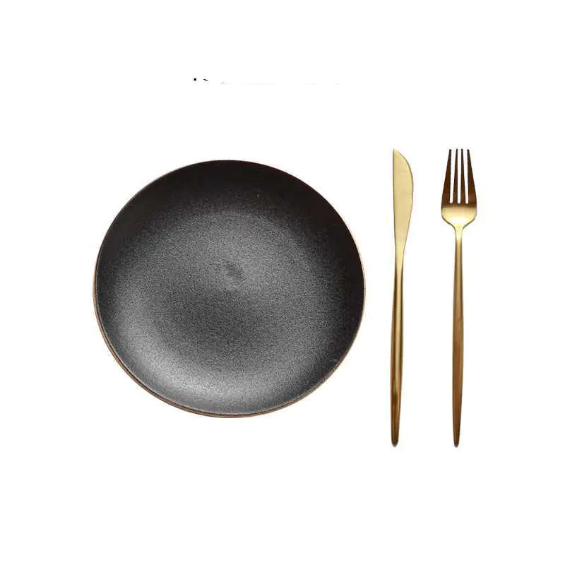 Round Flat Steak Plate for Western Cuisine