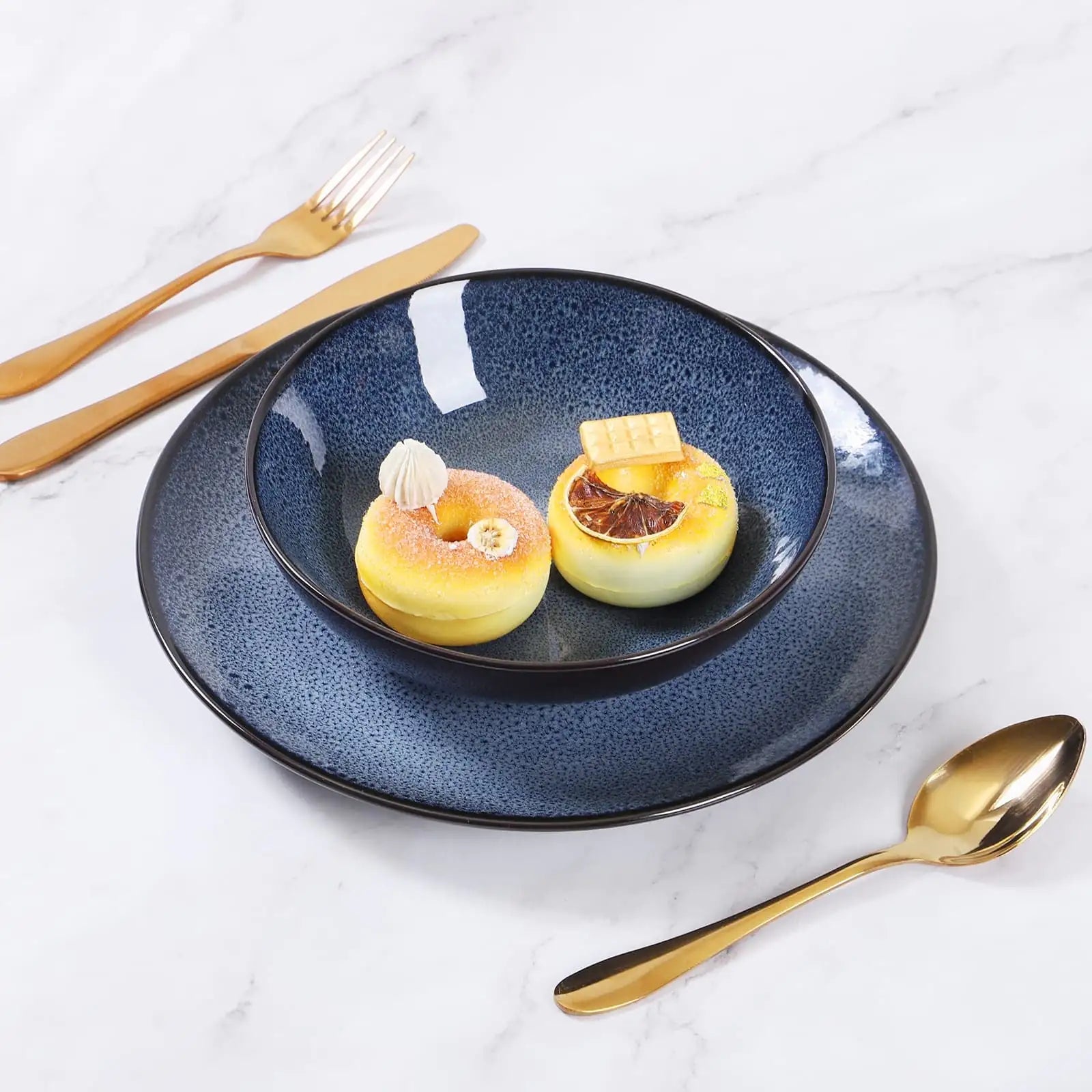 Bleu Steak Plate Set