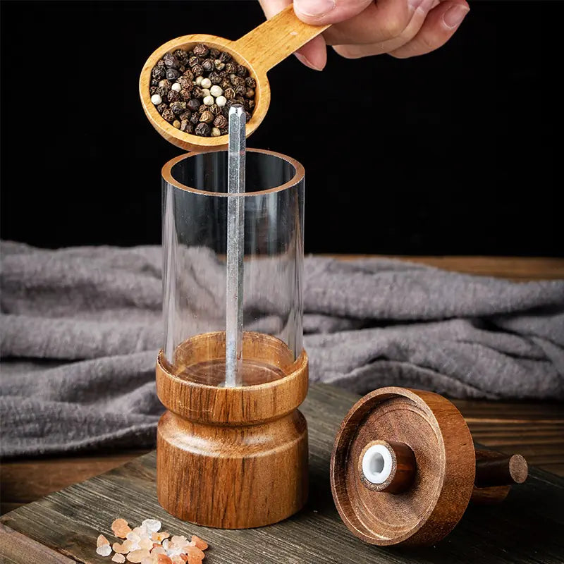 Pepper Grinder with Acrylic and Acacia Wood