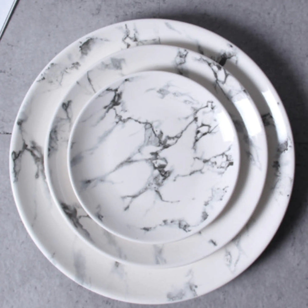 Claudie Gold Marble Round Plate 8"