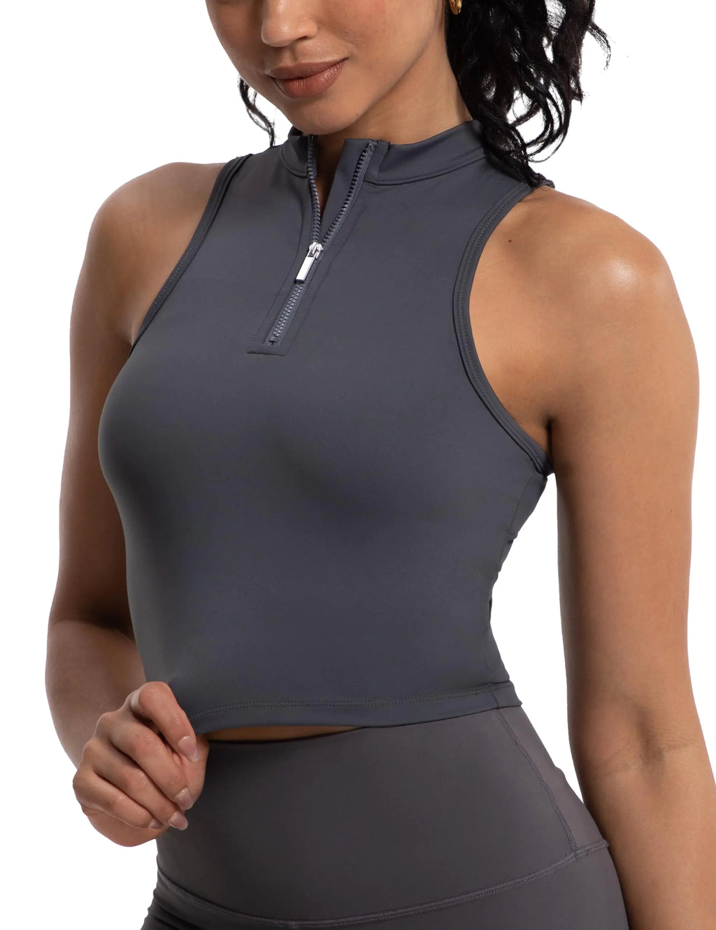 Half Zipper Workout Tank Top