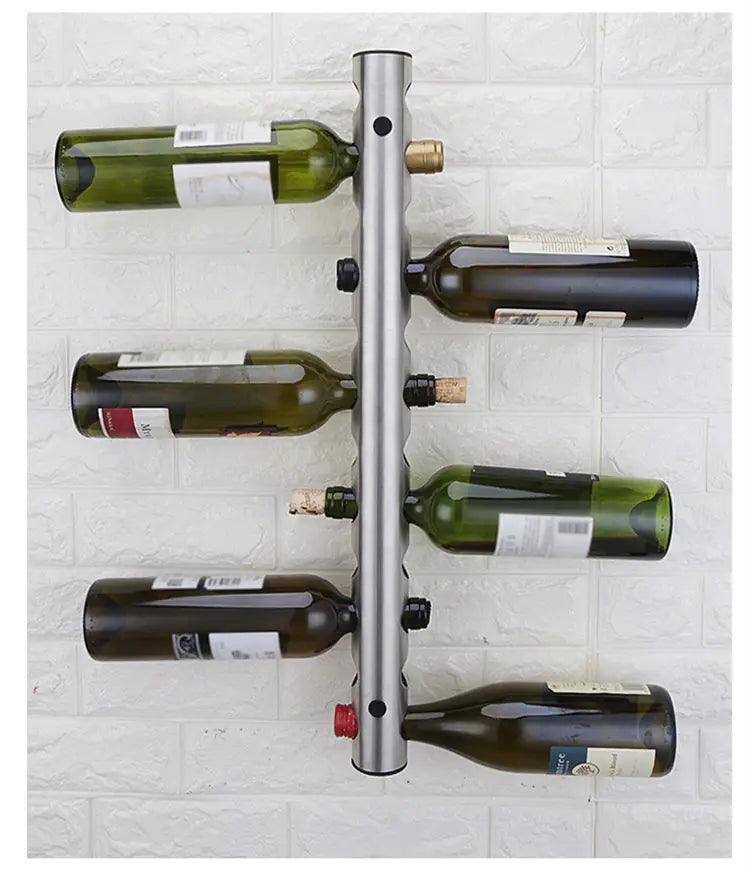 Wall-Mounted Stainless Steel Wine Rack