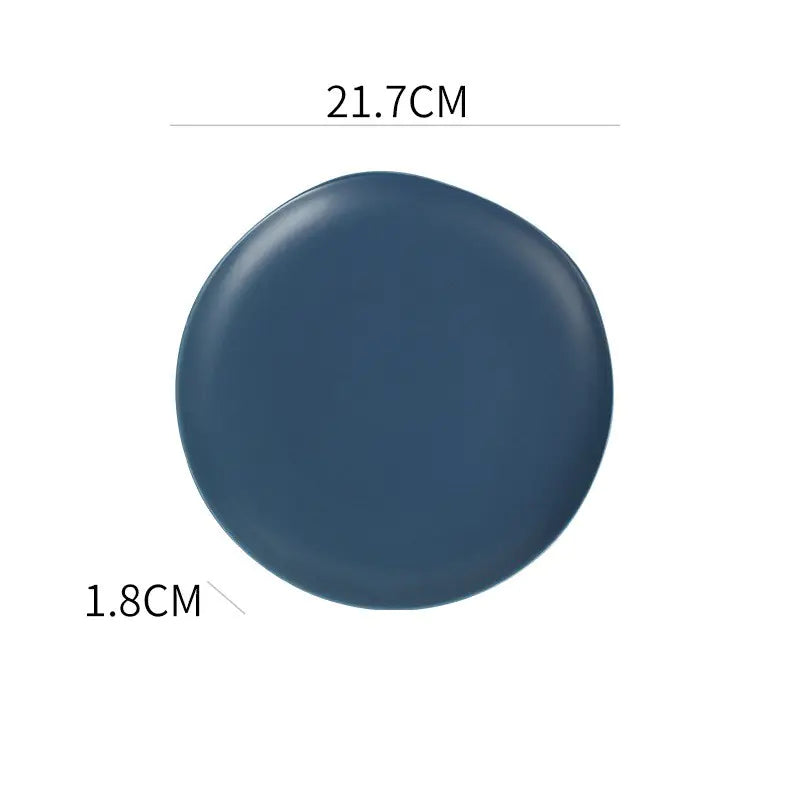 Matte Ceramic Plate Set for Salad and Steak