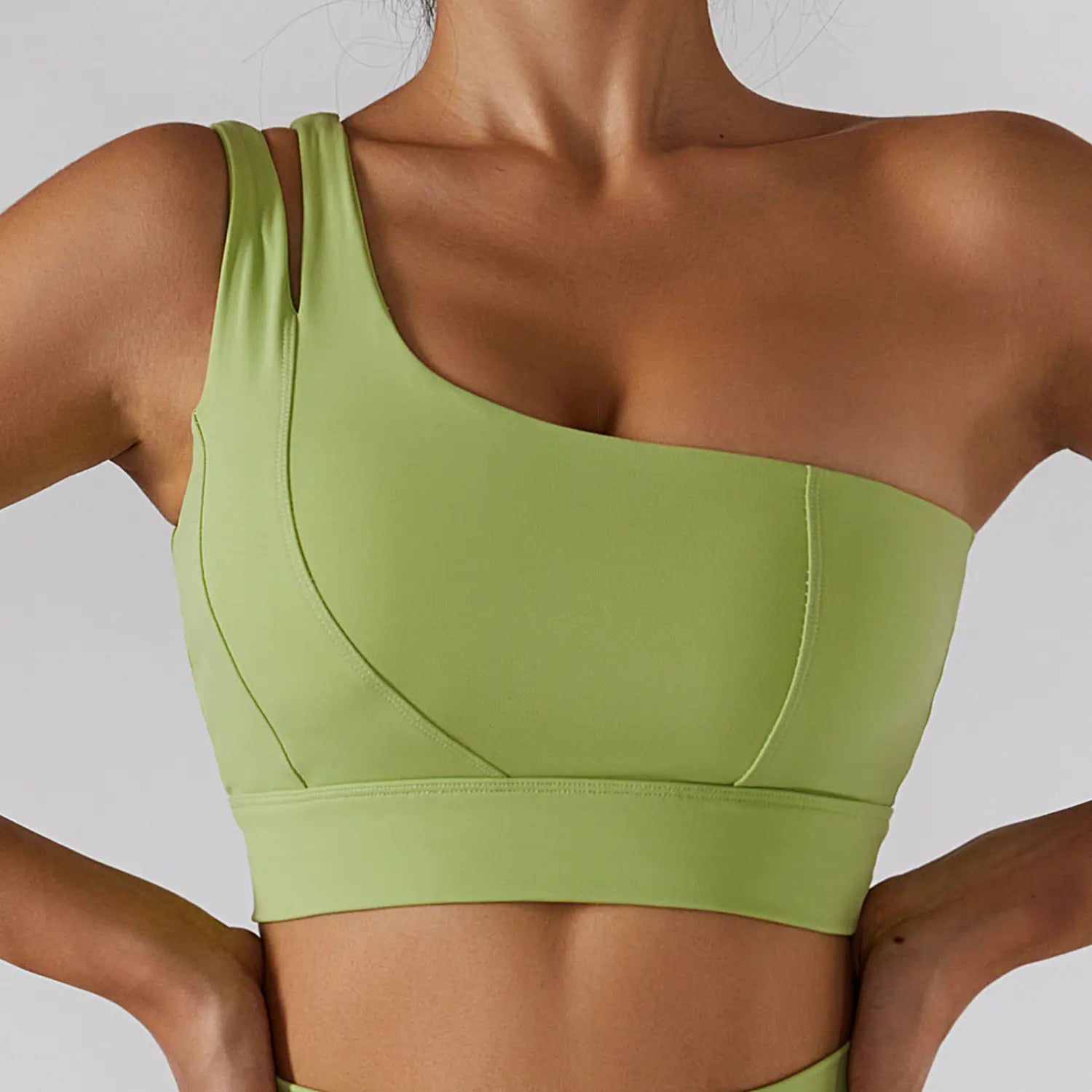Ribbed Shoulder Stretch Yoga Bra