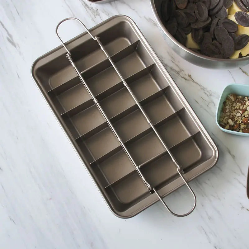 Brownie Baking Pan with Non-Stick Thick Base