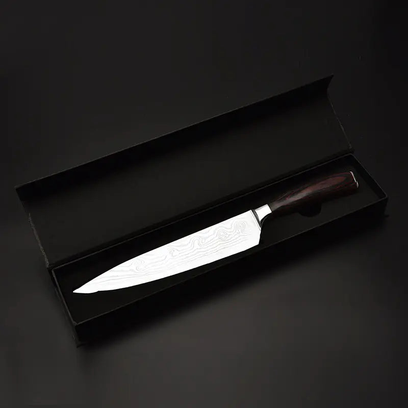 Damascus Pattern Chef Knife for Western Cuisine