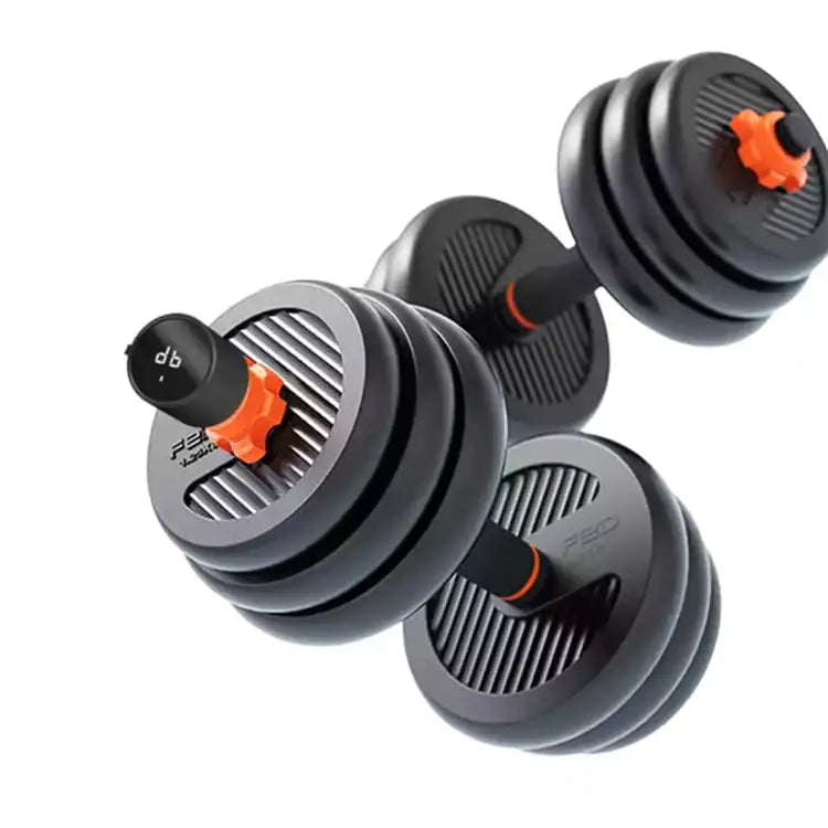 Rubberized Household Dumbbell w/ Removable Barbell
