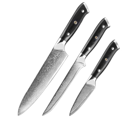 Elegance Nero 7-Piece Damascus Knife Set (One Set)