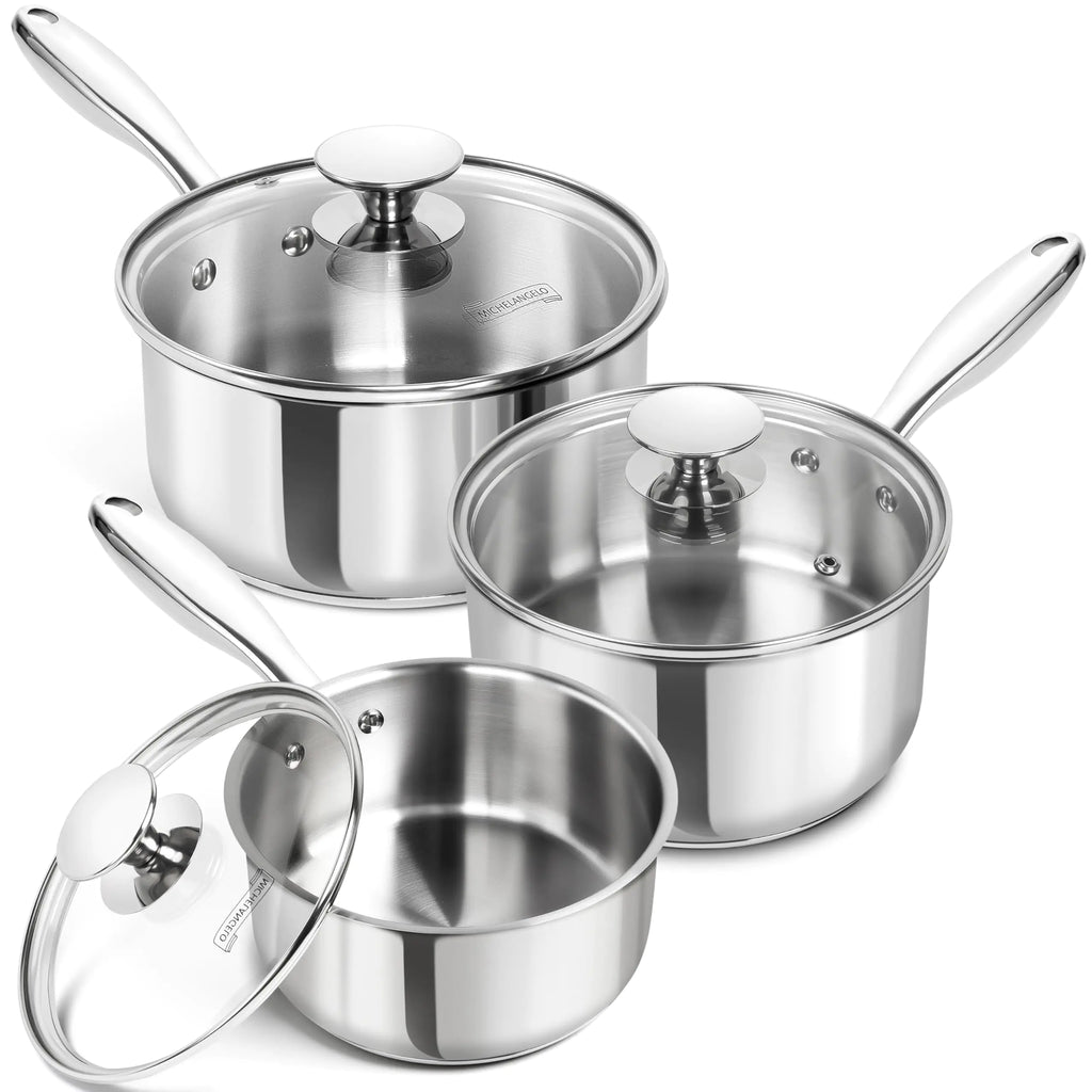 MICHELANGELO Stainless Steel Sauce Pan Set