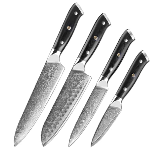 Elegance Nero 7-Piece Damascus Knife Set (One Set)