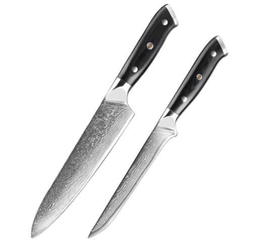 Elegance Nero 7-Piece Damascus Knife Set (One Set)