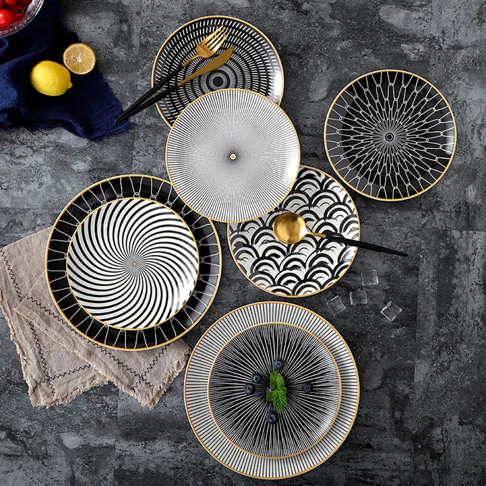 Nordic Ceramic Dish Set for Western Cuisine