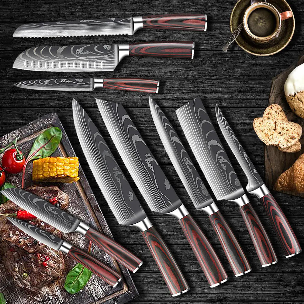 Knife Set with Kitchen Accessories