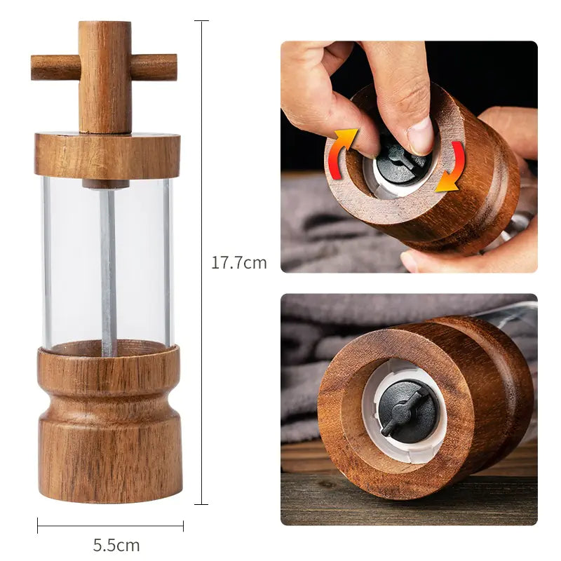 Pepper Grinder with Acrylic and Acacia Wood