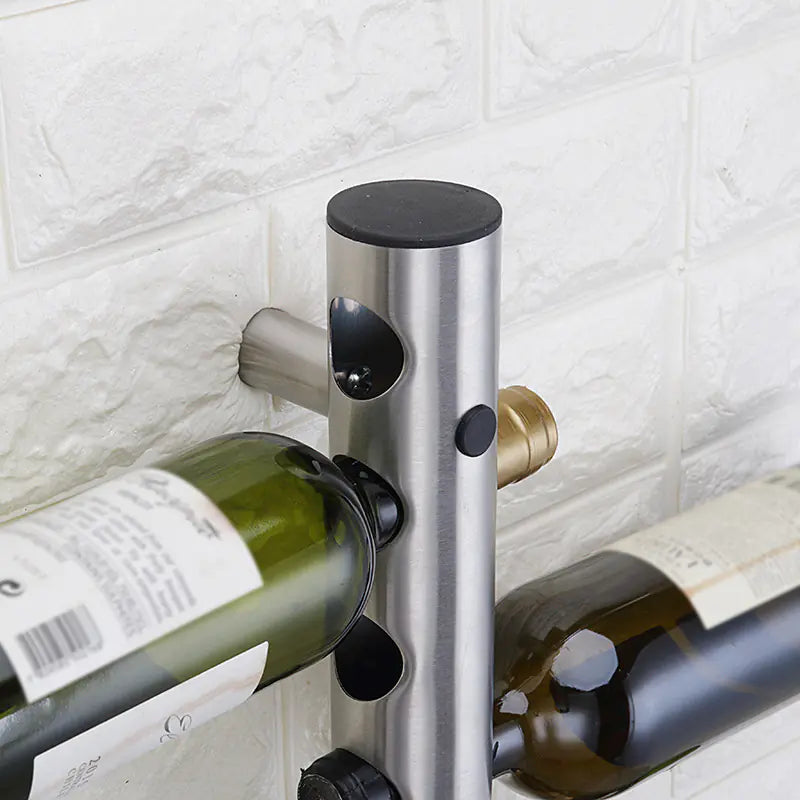 Wall-Mounted Stainless Steel Wine Rack