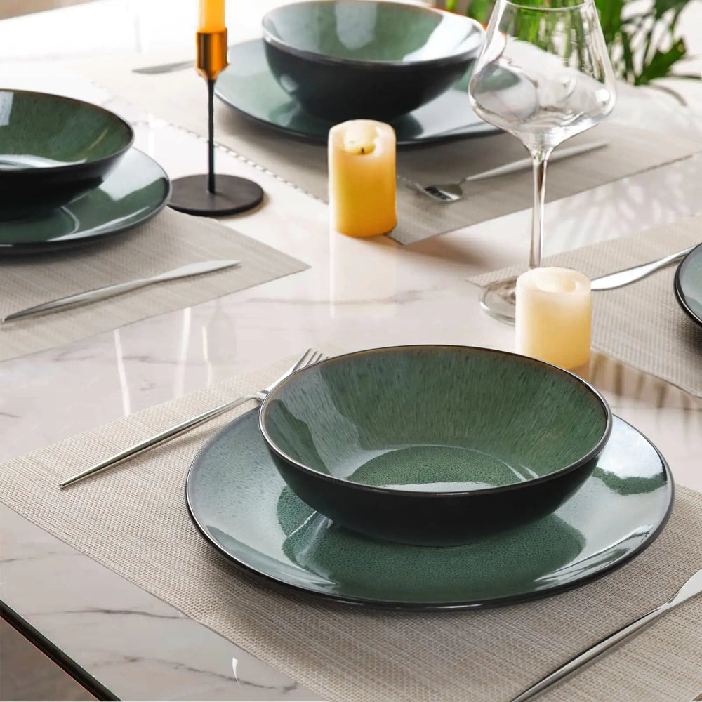Emerald Steak Plate Set