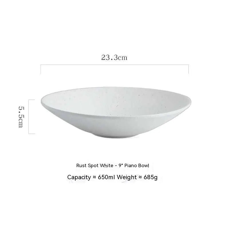 Ceramic Salad Bowl with Bamboo Hat Design