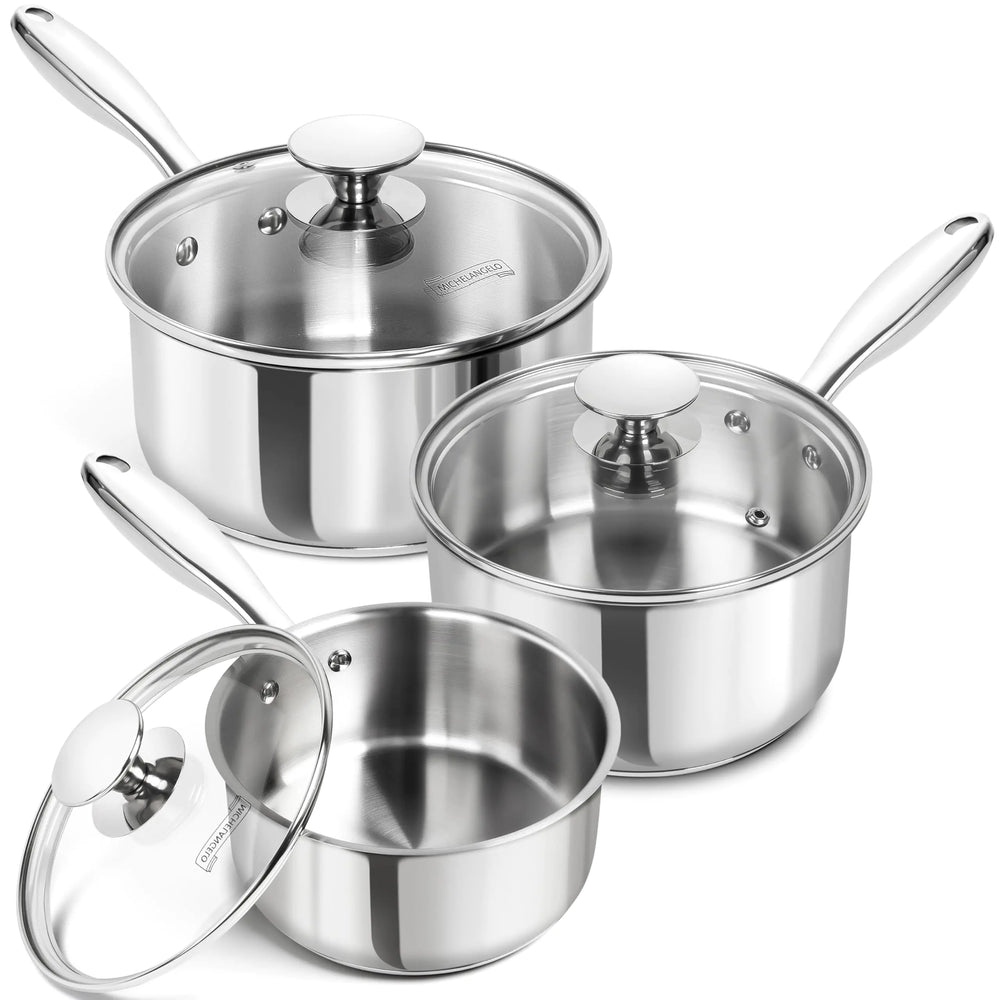 MICHELANGELO Stainless Steel Sauce Pan Set