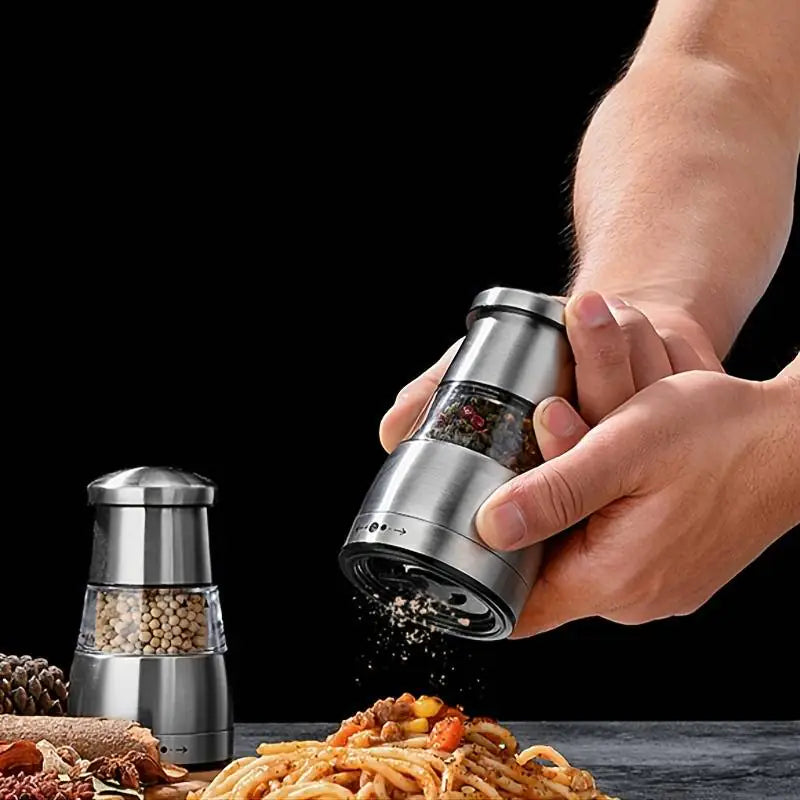 Stainless Steel and Glass Salt and Pepper Grinder Mill