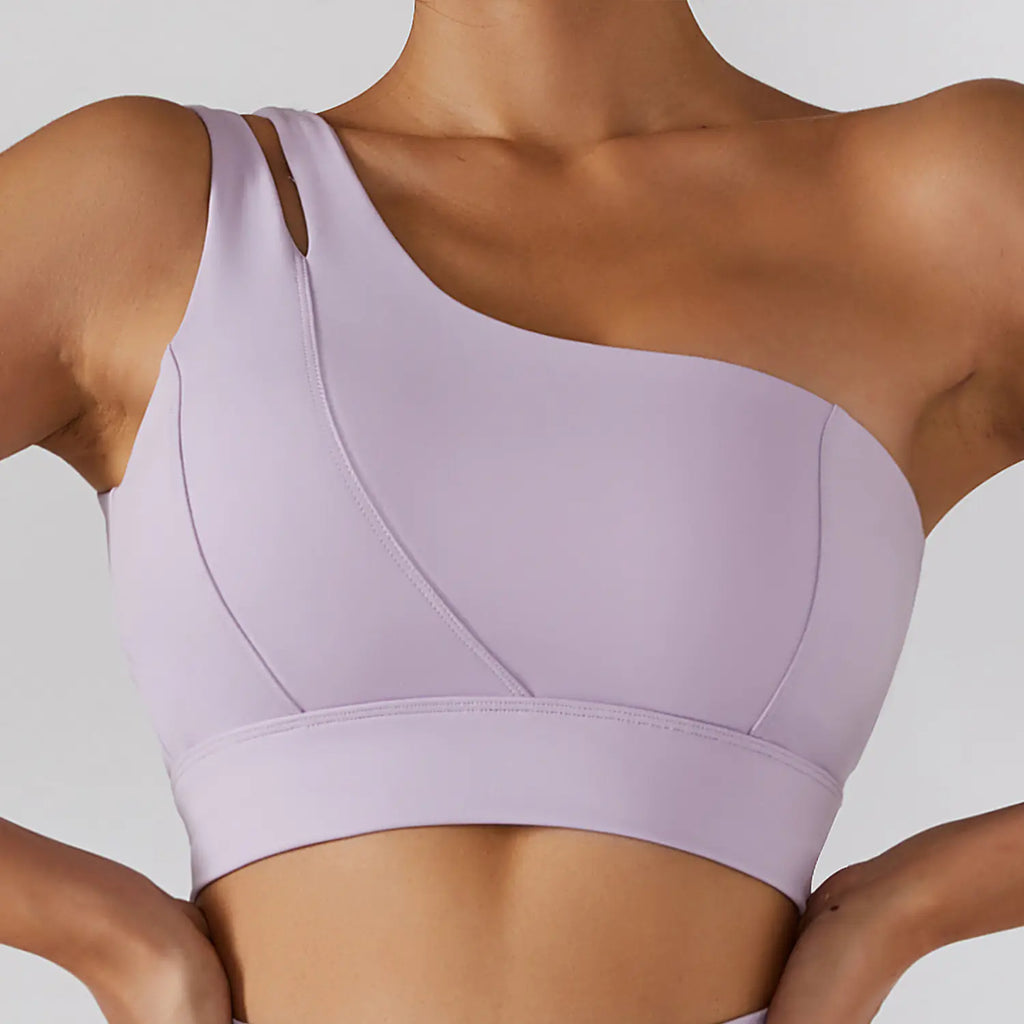 Ribbed Shoulder Stretch Yoga Bra