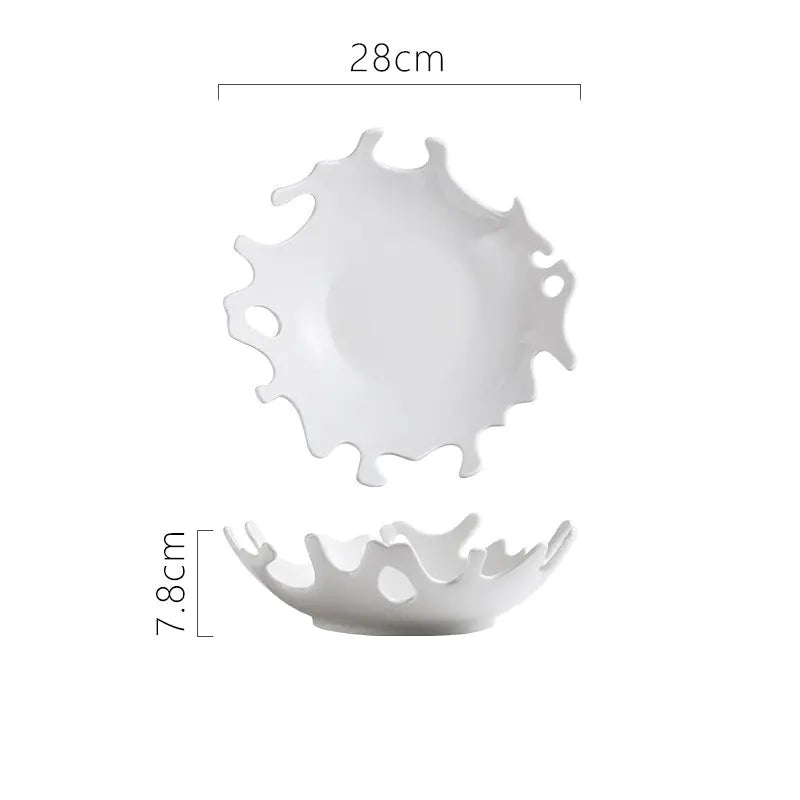 Pure White Ceramic Dessert Plate for Home