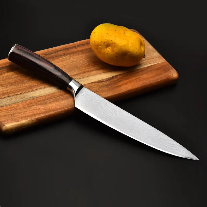 Damascus Pattern Chef Knife for Western Cuisine