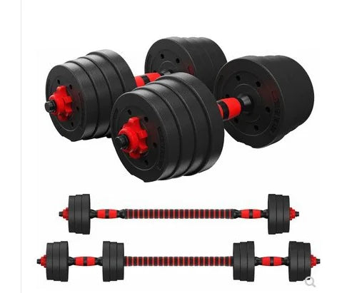 Rubberized Household Dumbbell w/ Removable Barbell