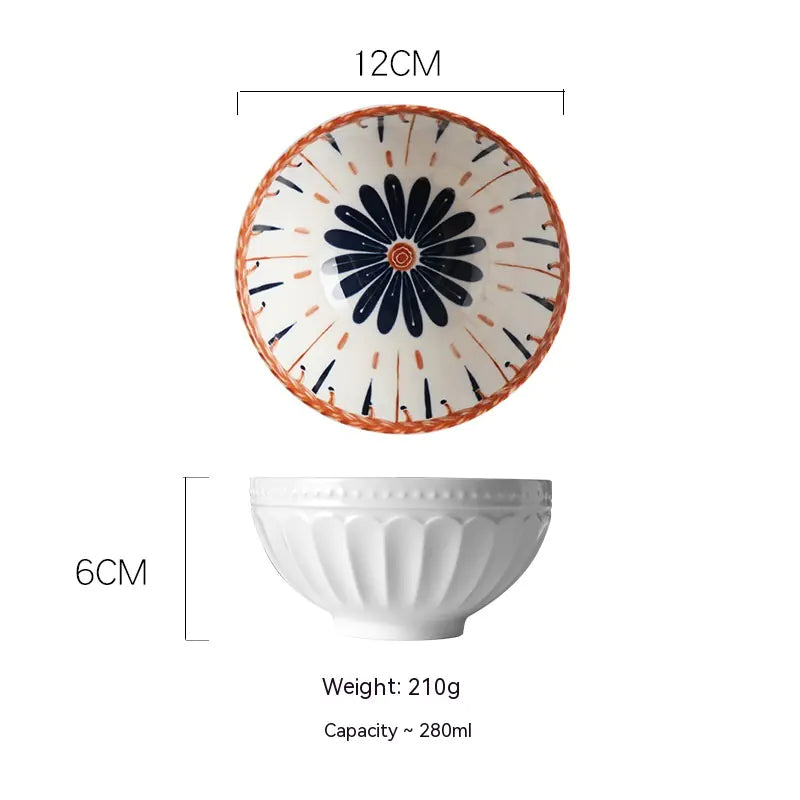 Vine Flower Ceramic Bowl