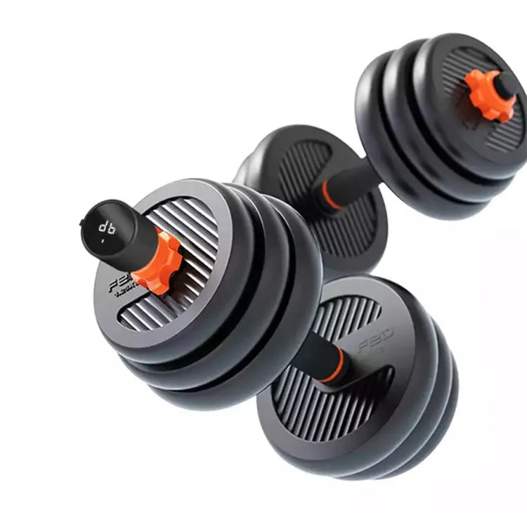 Rubberized Household Dumbbell w/ Removable Barbell