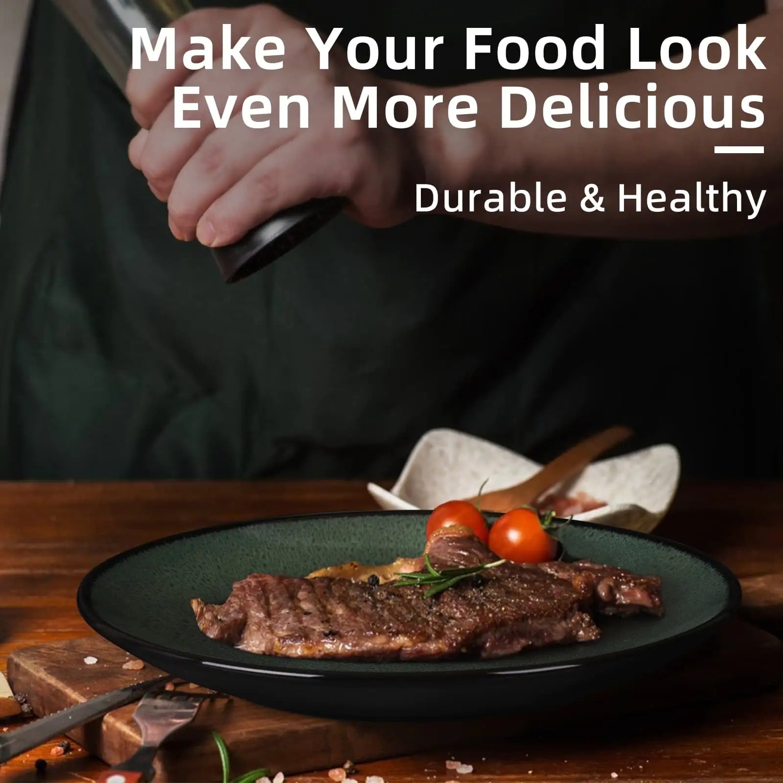 Emerald Steak Plate Set