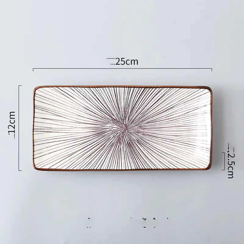 Nordic Japanese Underglaze Ceramic Small Fish Plate