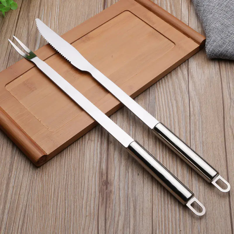 Tibetan Stainless Steel Lamb Knife and Fork Set