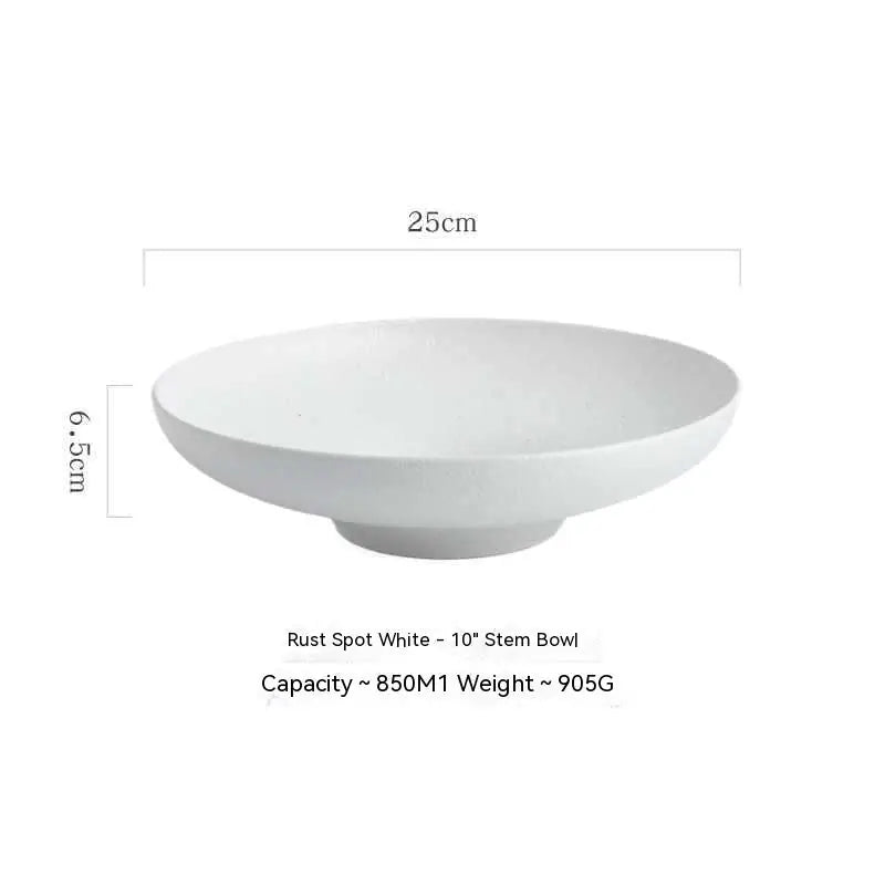 Ceramic Salad Bowl with Bamboo Hat Design