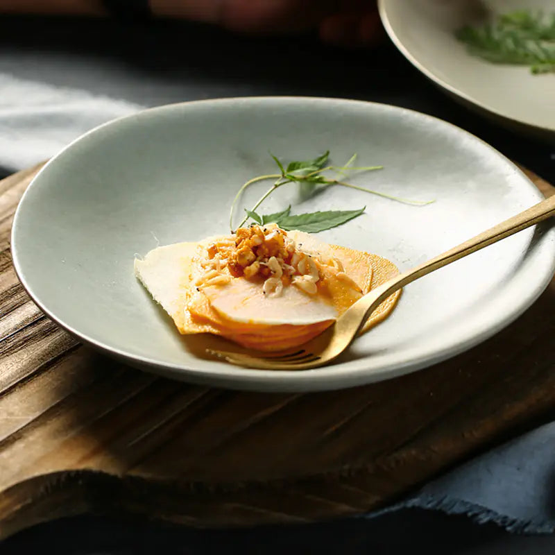 Vintage Irregular Ceramic Breakfast Plate