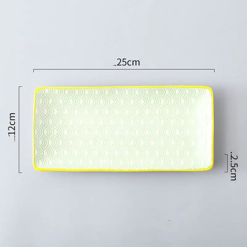 Nordic Japanese Underglaze Ceramic Small Fish Plate