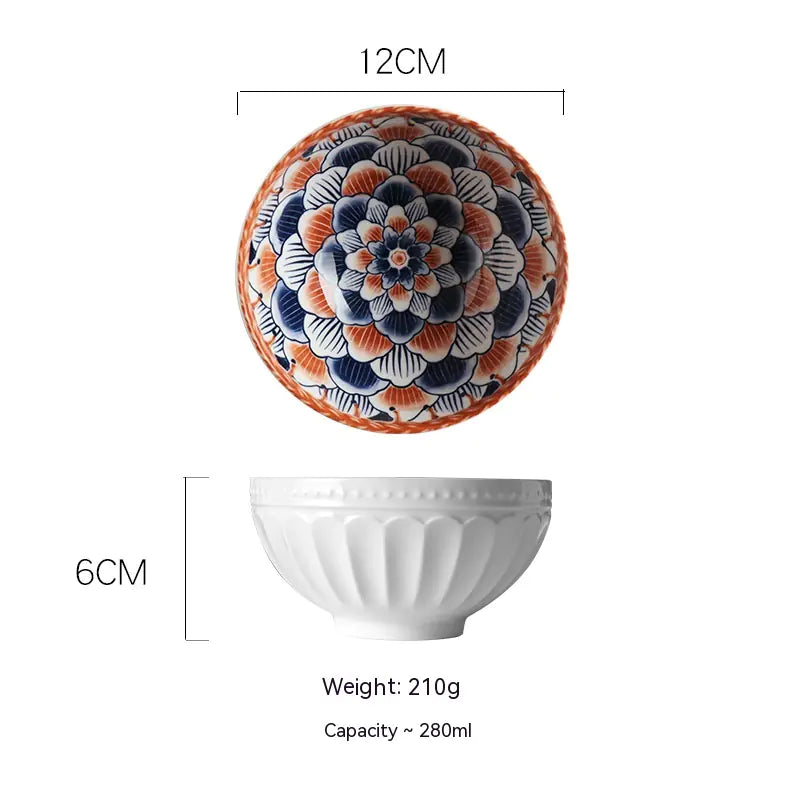 Vine Flower Ceramic Bowl