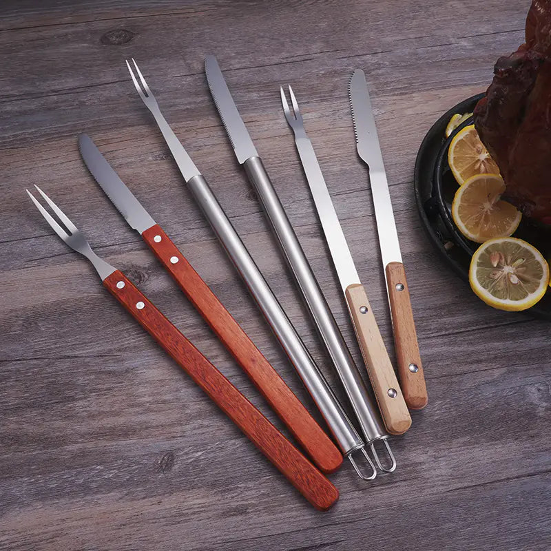 Tibetan Stainless Steel Lamb Knife and Fork Set