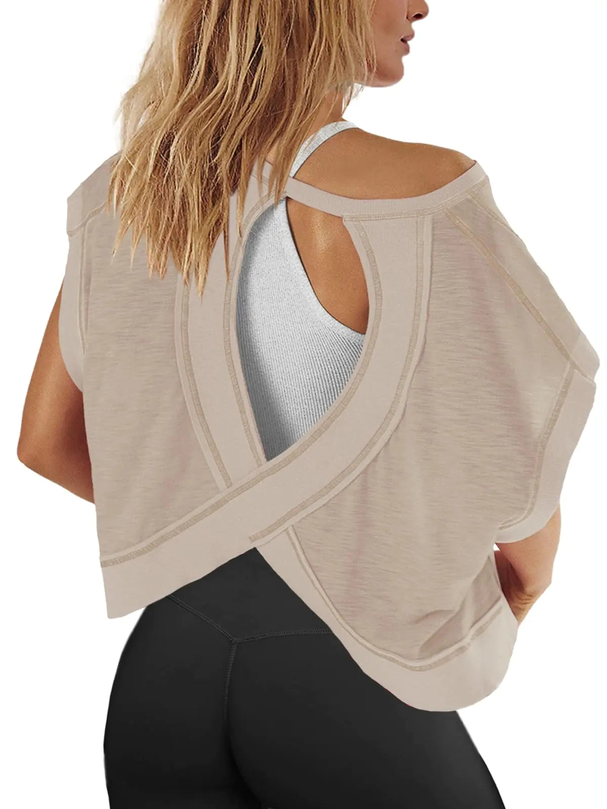 Oversized Open Back Workout Top