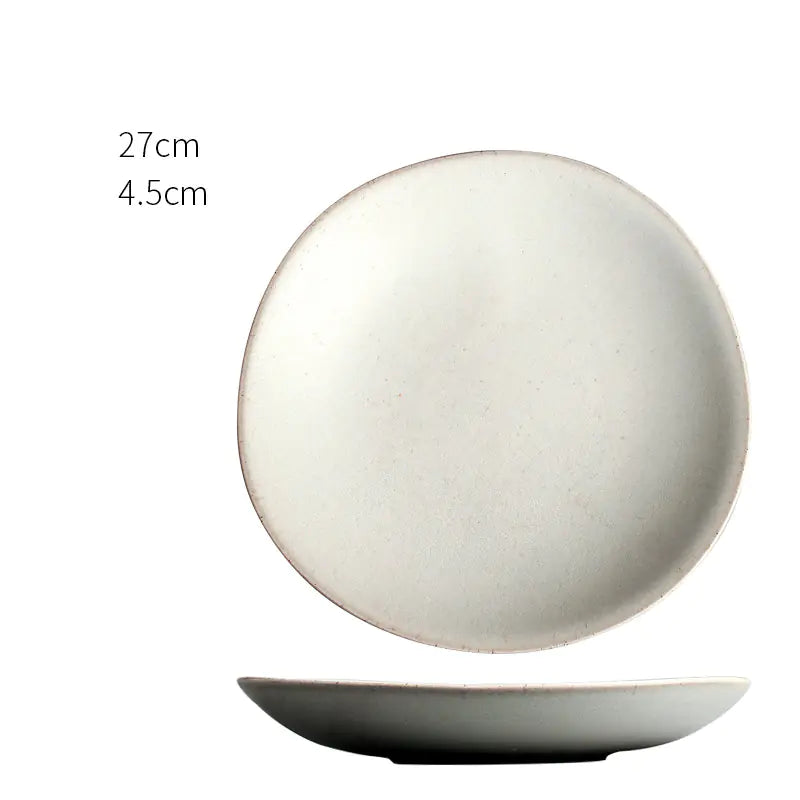 Vintage Irregular Ceramic Breakfast Plate